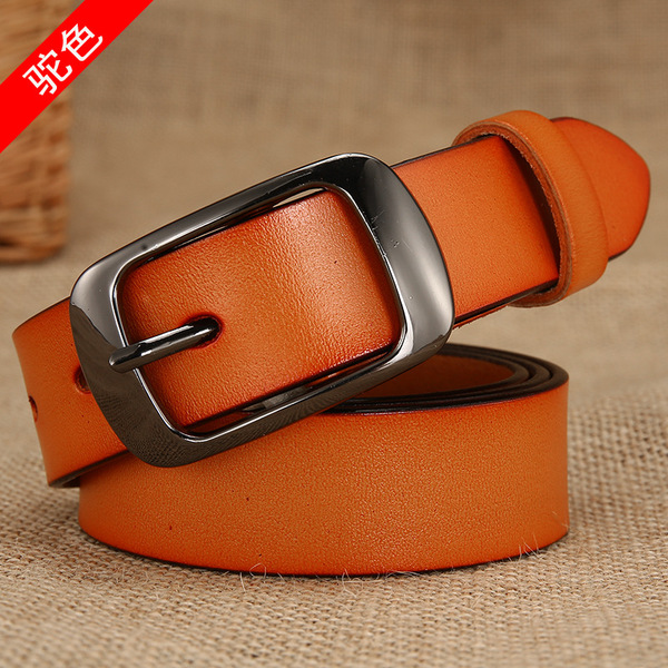 Ceinture femme cuir véritable, boucle ardillon, largeur standard