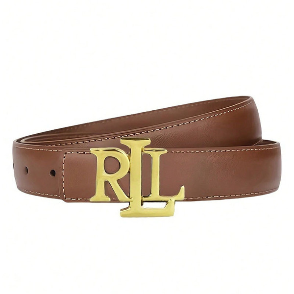 Ceinture femme en simili cuir avec boucle alliage, design lettre, largeur 2-4 cm