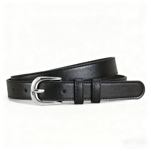 Ceinture femme fine en simili cuir avec boucle à ardillon pour jean et pantalon