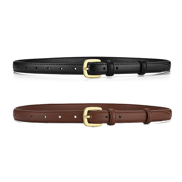 Ceinture femme fine en simili cuir avec boucle en alliage