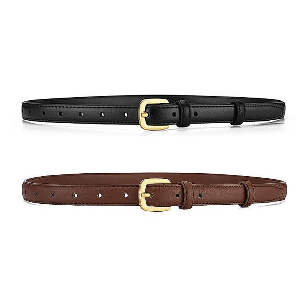 Ceinture femme fine en simili cuir avec boucle en alliage