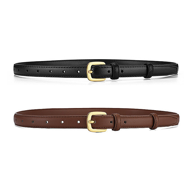 Ceinture femme fine en simili cuir avec boucle en alliage