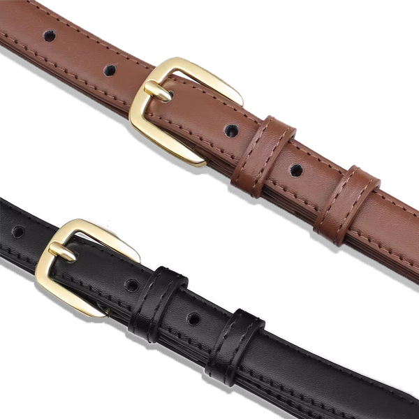 Ceinture femme fine en simili cuir avec boucle en alliage
