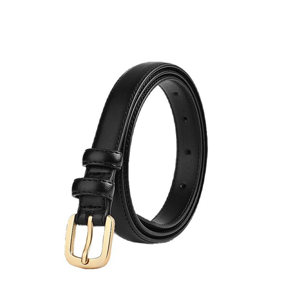 Ceinture femme fine en simili cuir avec boucle en alliage