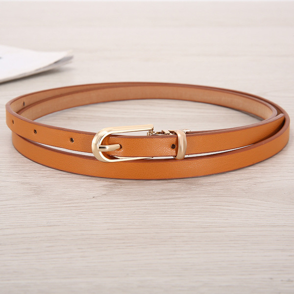 Ceinture fine femme en simili cuir, boucle arc-en-ciel, style coréen