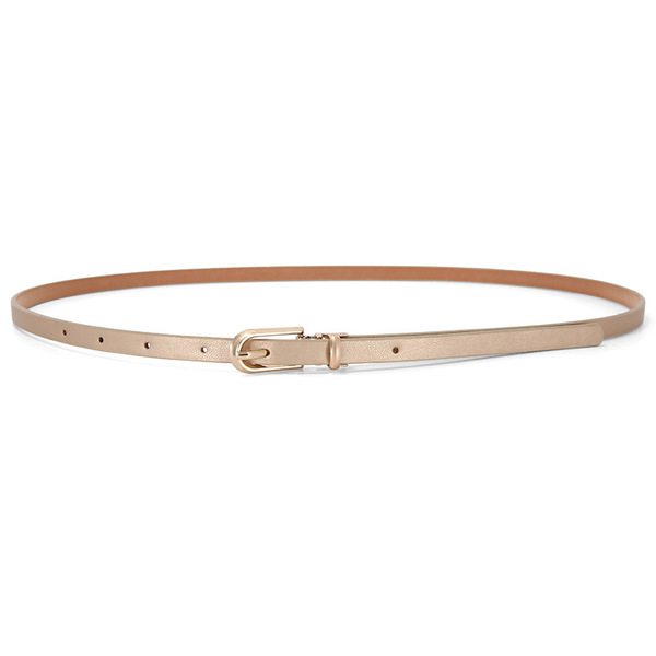 Ceinture fine femme en simili cuir, boucle arc-en-ciel, style coréen
