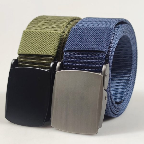 Ceinture tactique homme automatique en nylon, réglage sans trou