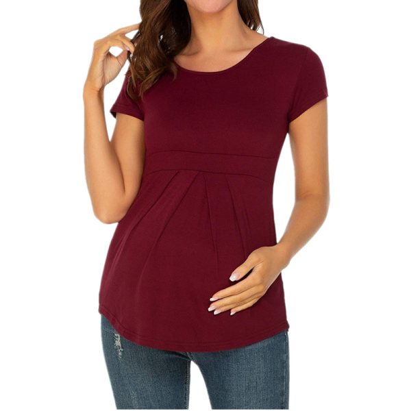 Chemise pour femme enceinte manches courtes à volants