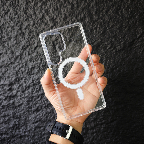 Coque acrylique transparente magnétique pour Galaxy S26 S25 S24