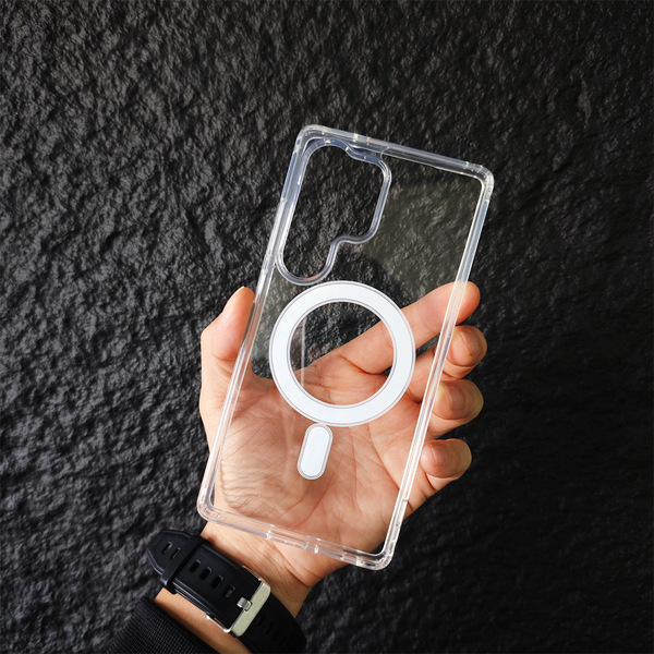Coque acrylique transparente magnétique pour Galaxy S26 S25 S24