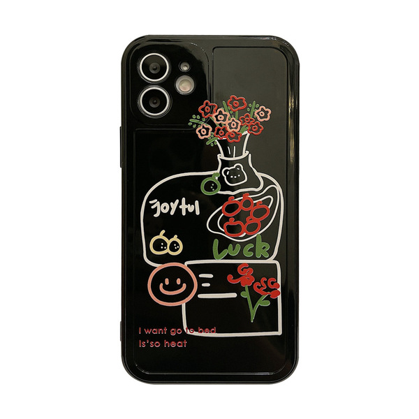 Coque arrière en TPU avec motif fleur pour iPhone 15, 14, 13, 12 mini