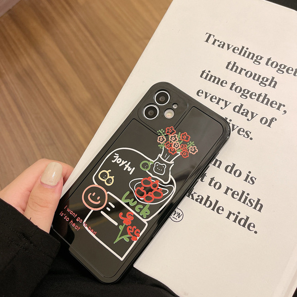 Coque arrière en TPU avec motif fleur pour iPhone 15, 14, 13, 12 mini