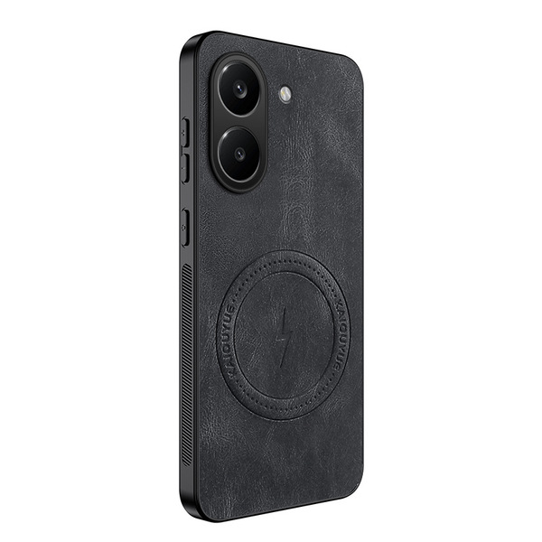 Coque arrière magnétique imitation cuir pour Xiaomi POCO et Redmi