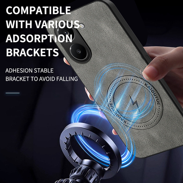 Coque arrière magnétique imitation cuir pour Xiaomi POCO et Redmi
