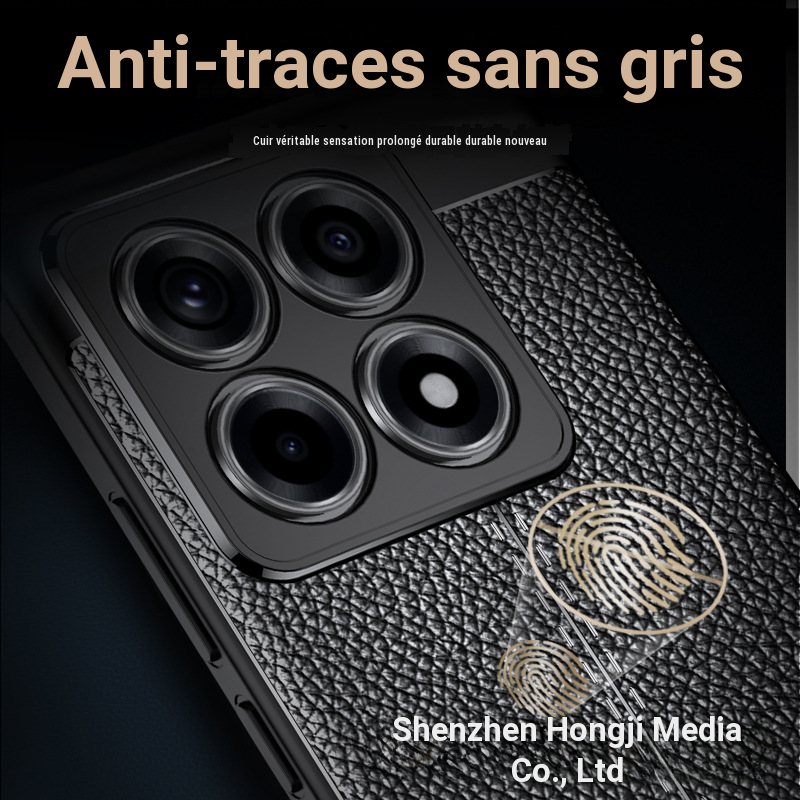 Coque de protection antichoc effet cuir pour smartphone, protection complète