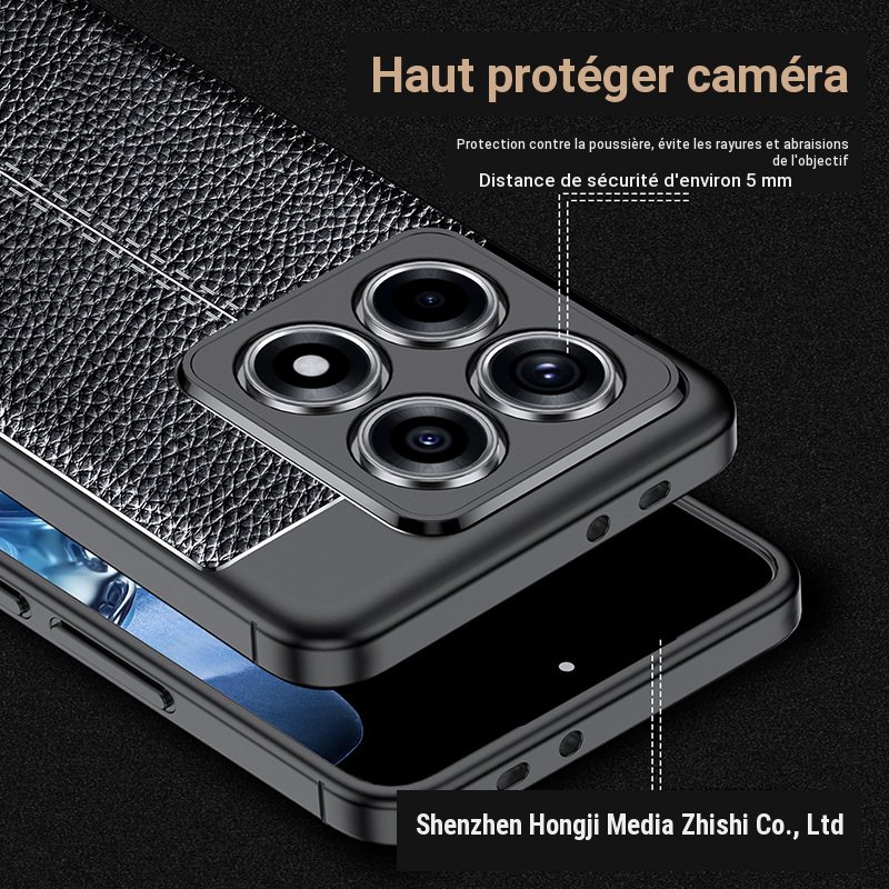 Coque de protection antichoc effet cuir pour smartphone, protection complète
