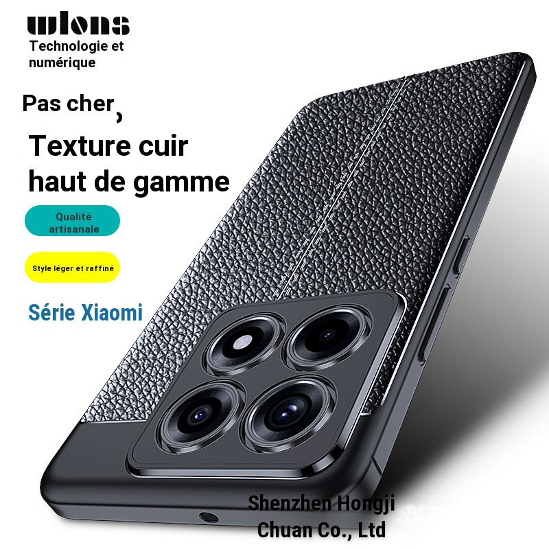 Coque de protection antichoc effet cuir pour smartphone, protection complète