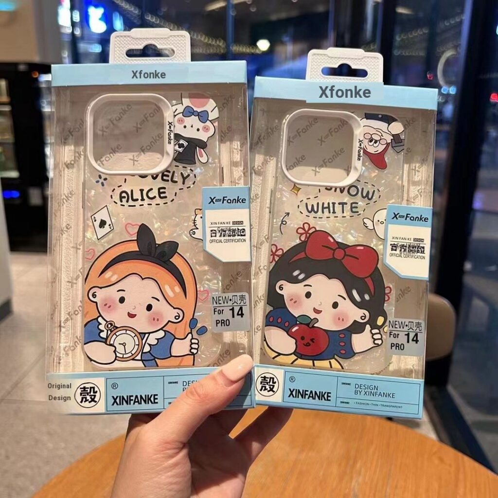 Coque de protection iPhone transparente semi-transparente motifs dessin animé