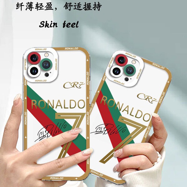 Coque de protection transparente motif football pour iPhone 16/17/18