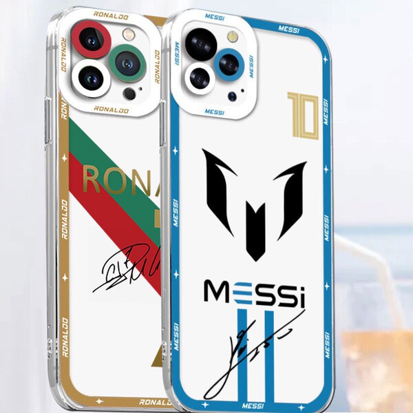 Coque de protection transparente motif football pour iPhone 16/17/18