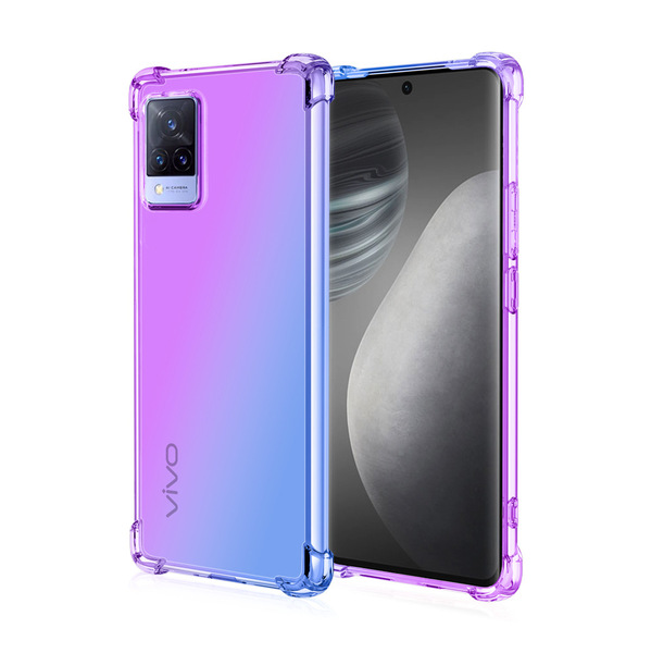 Coque de téléphone antichoc dégradé violet-bleu pour Vivo S1 V15 V17