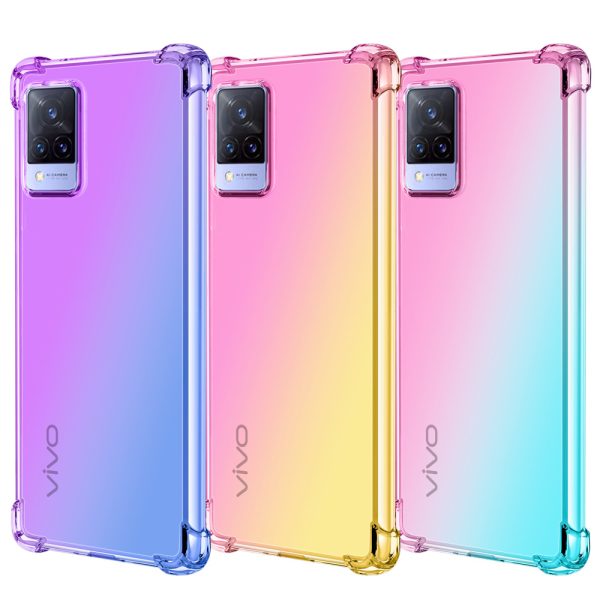 Coque de téléphone antichoc dégradé violet-bleu pour Vivo S1 V15 V17