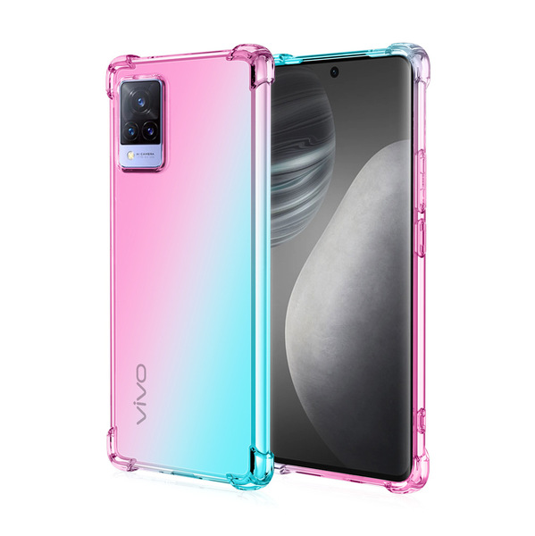 Coque de téléphone antichoc dégradé violet-bleu pour Vivo S1 V15 V17