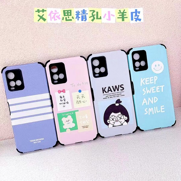 Coque de téléphone en cuir souple motif dessin animé avec protection antichoc