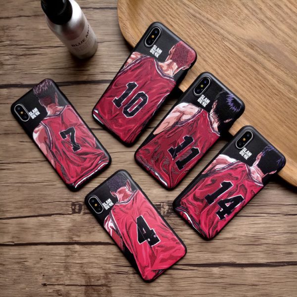 Coque de téléphone en silicone motif Slam Dunk compatible iPhone 11, 12 Pro, 14