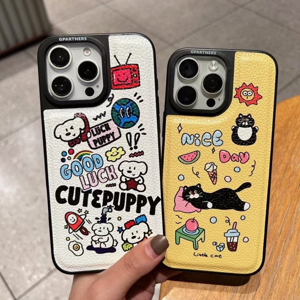 Coque de téléphone en TPE motif cartoon pour iPhone 14/15/16