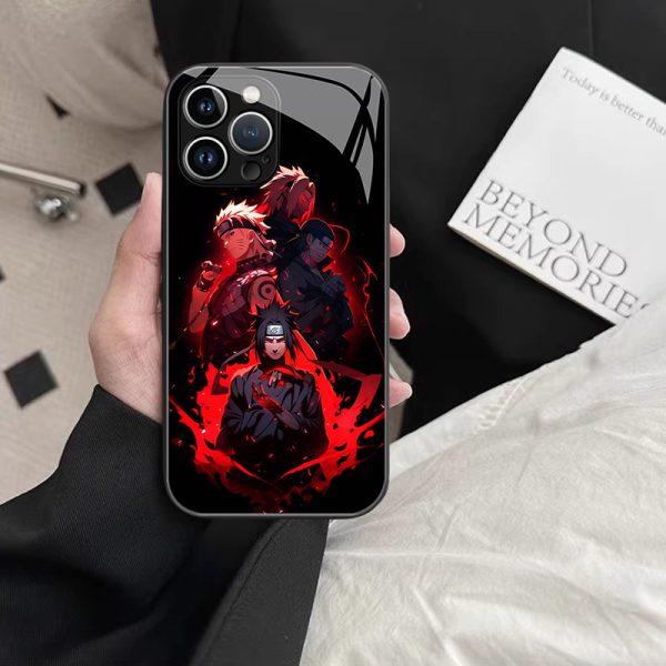 Coque de téléphone en verre Naruto pour iPhone 15, 14 et Android