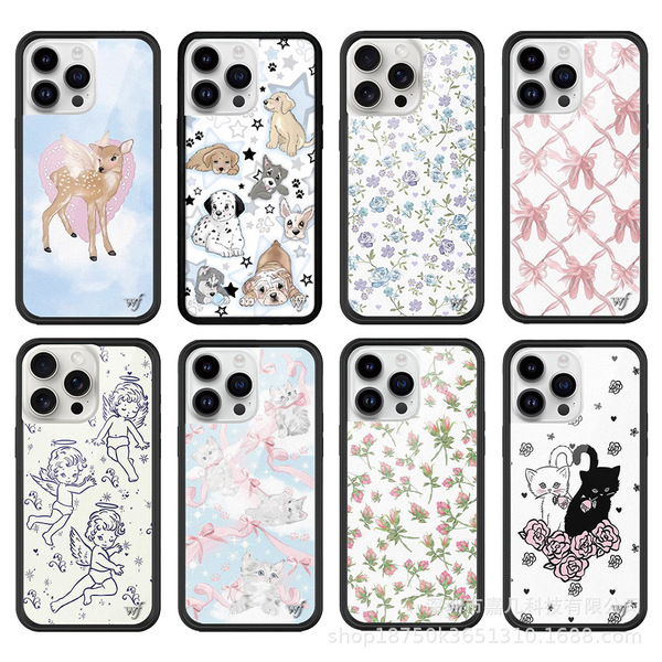 Coque de téléphone fleurs roses à effet miroir pour iPhone