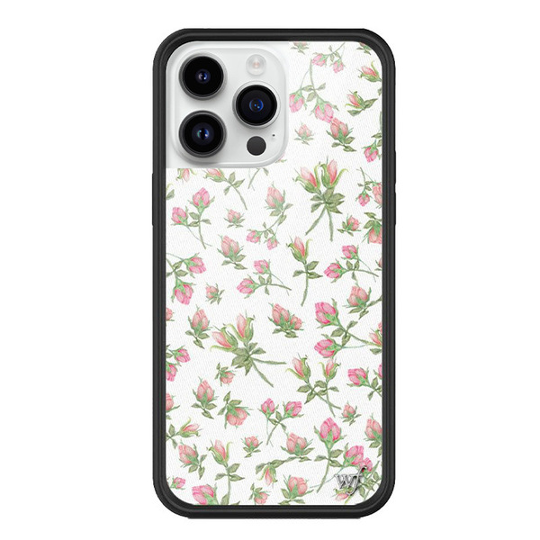 Coque de téléphone fleurs roses à effet miroir pour iPhone