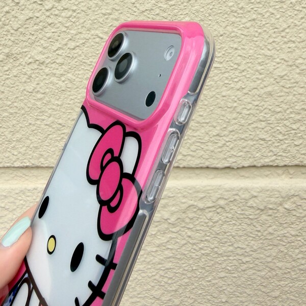 Coque de téléphone Hello Kitty en acrylique antichoc pour iPhone 15, 16, 17