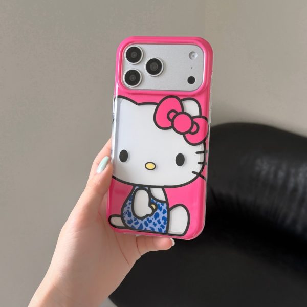 Coque de téléphone Hello Kitty en acrylique antichoc pour iPhone 15, 16, 17
