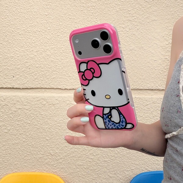 Coque de téléphone Hello Kitty en acrylique antichoc pour iPhone 15, 16, 17