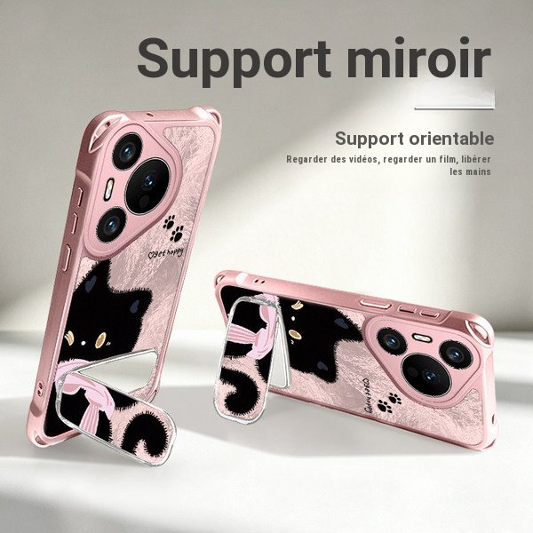 Coque de téléphone Huawei Pura avec lanière, support et motif chat