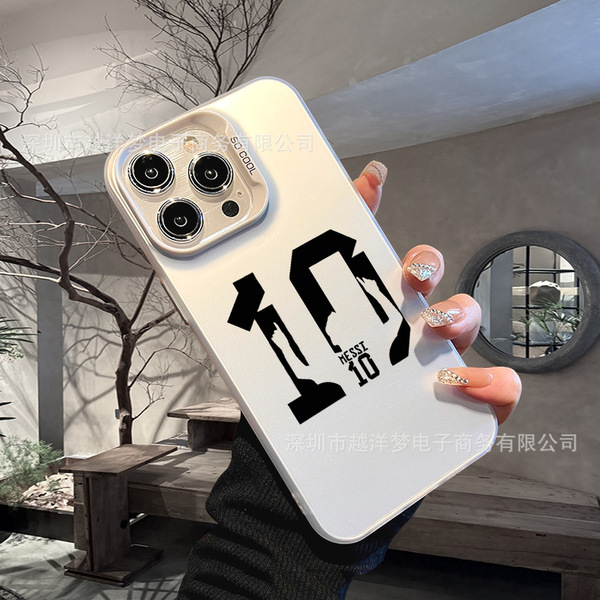 Coque de téléphone iPhone motif football numéro 10 effet laser