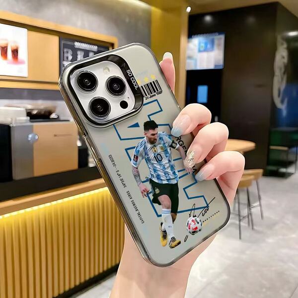 Coque de téléphone motif football pour iPhone avec bords souples