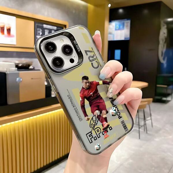 Coque de téléphone motif football pour iPhone avec bords souples