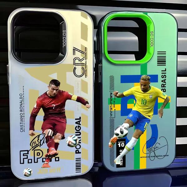 Coque de téléphone motif football pour iPhone avec bords souples