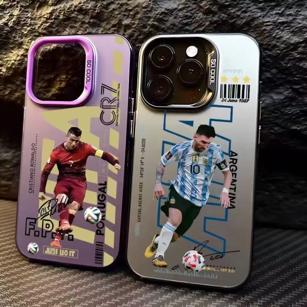 Coque de téléphone motif football pour iPhone avec bords souples