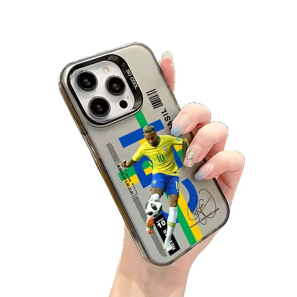 Coque de téléphone motif football pour iPhone avec bords souples