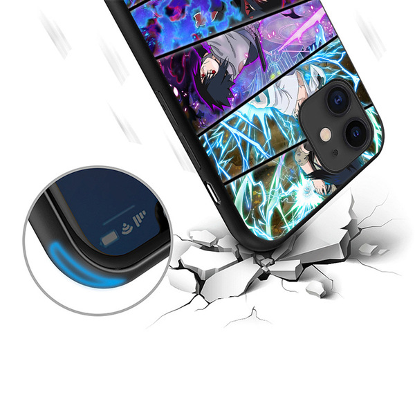 Coque de téléphone Naruto et Sasuke pour iPhone, dessin animé