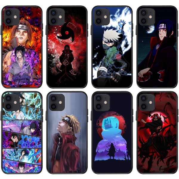 Coque de téléphone Naruto et Sasuke pour iPhone, dessin animé