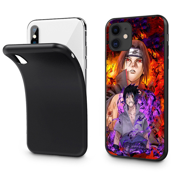Coque de téléphone Naruto et Sasuke pour iPhone, dessin animé