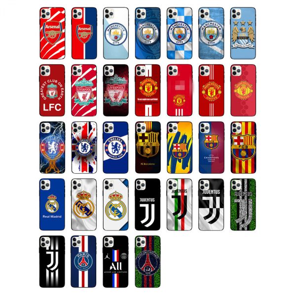 Coque de téléphone silicone antichoc avec motif football pour iPhone