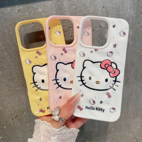 Coque de téléphone souple avec motif chat à nœud pour iPhone