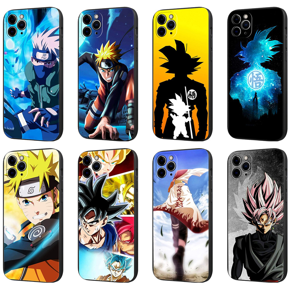 Coque de téléphone souple pour iPhone motifs Dragon Ball, Naruto et Rubik's Cube