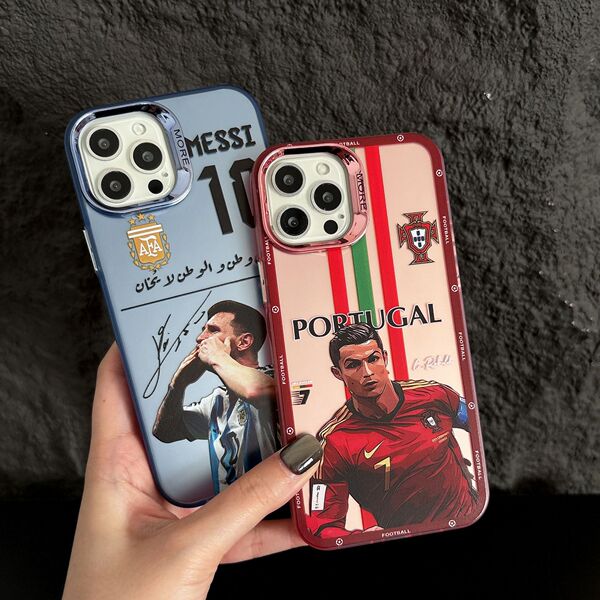 Coque de téléphone transparente antichoc design football pour iPhone